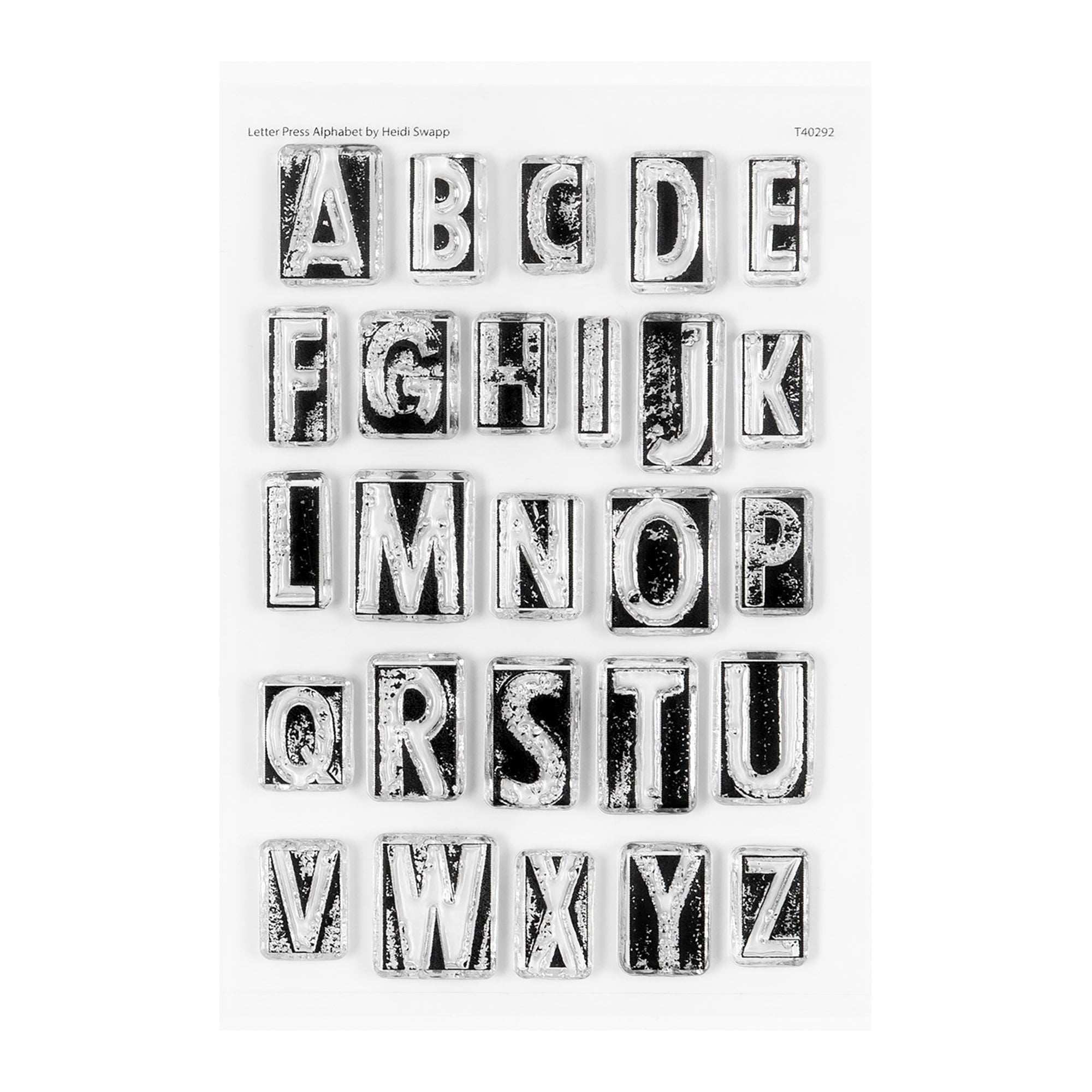 Stamp Set : 4×6 Letter Press Alphabet - Heidi Swapp