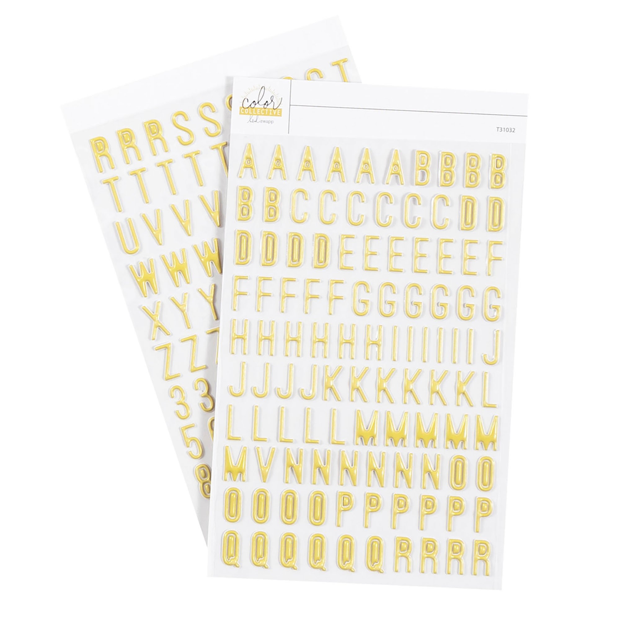 Color Collective 4×6 Puffy Alphabet Sticker Sheets SECONDS - Sunny