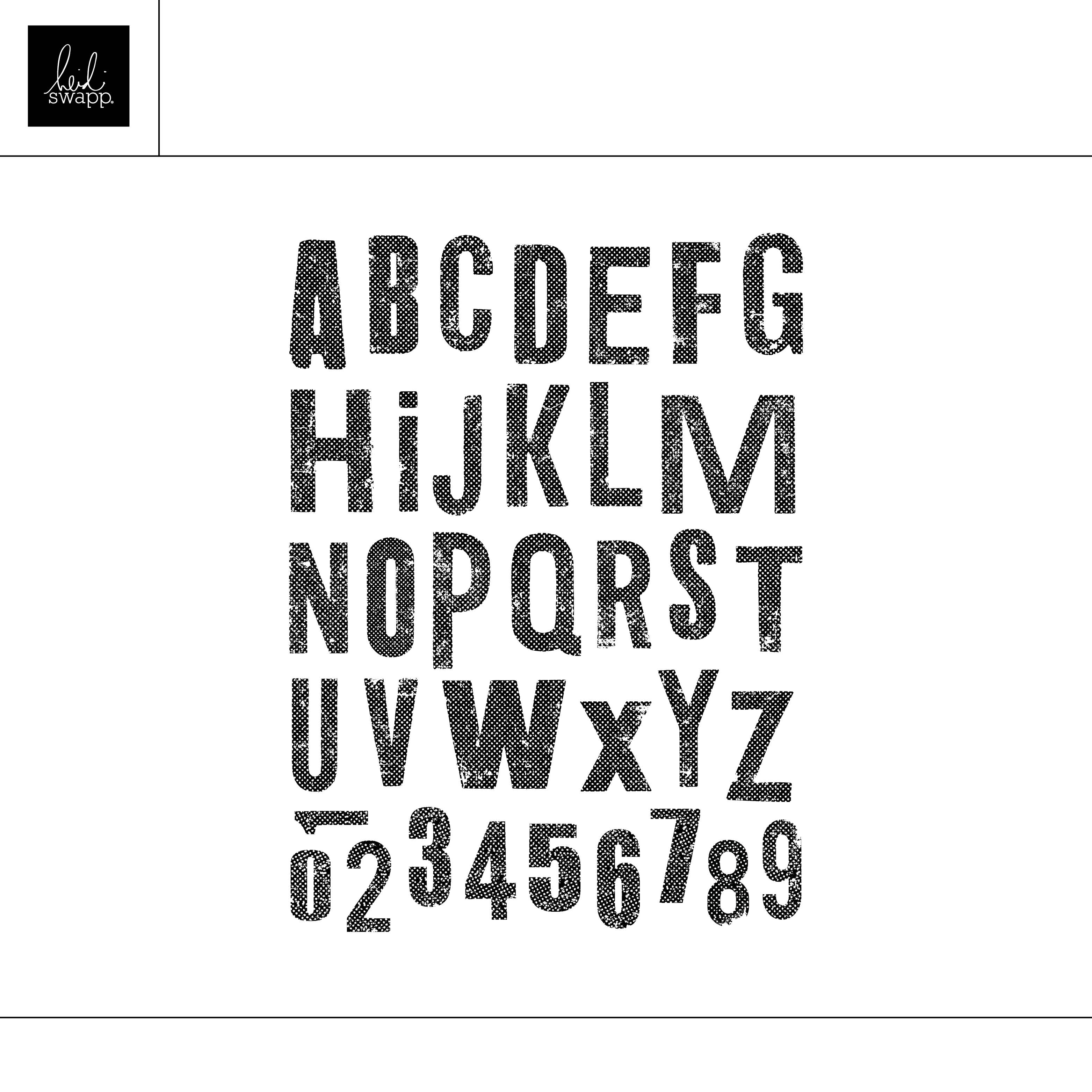 Digital Textured Alphabet 6×8 Stamp Set 